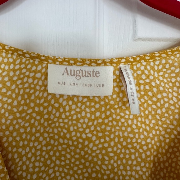 Auguste The Label Yellow/White Dot Mini Dress - US Size 4 - Picture 3 of 4